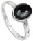 JEWELFORCE 925 Sterling Silber Cabochon Schwarzer Onyx Edelstein Ring Herren Damen Steinbandring Alle Größen Ring Handgefertigter Schmuck JSR-1078BY_70 (22.3)