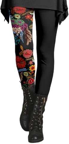 IUYTYSER Bauch Beine Po Fisch Leggings Damen 3/4 Lang Elegancee Schwarz Braune Gestreifte Strumpfhose Laufhose