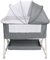 HUOLE 3 in 1 Beistellbett, Reisebett Baby mit Matratze, Babybett 6 Fach höhenverstellbar mit Aufbe, tragbarer Stubenwagen mit Rollen für Baby bis 36 Monaten-92 * 52 * 106-118cm – Leinengrau
