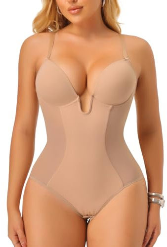 Joyshaper Women Backless Shapewear Bodysuit U Plunge Shaping Body Shaper