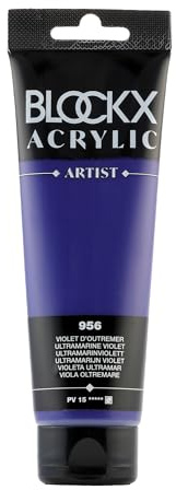 Blockx 60956BXC Fine Acrylic Semi-transparent and Satin - Ultramarine Violet PV 15-120ml- Luxury Paint - Creative, Designing, Painting, Arts Crafts, Colour