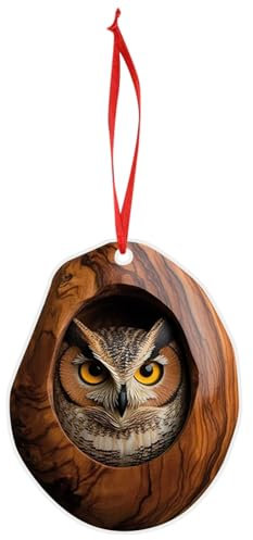Animal Pattern 2D Acrylic Christmas Tree Ornament - Seasonal Decoration, Xmas Decor, Keepsake Gift for Holiday Party Home (12-B, One Size)