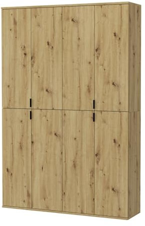 Inn.Furn Kleiderschrank Garderobenschrank Schuhschrank Mehrzweckschrank mit viel Stauraum Eiche Artisan Flur Diele Schlafzimmer122 x 193 cm SystemX (Eiche Artisan)