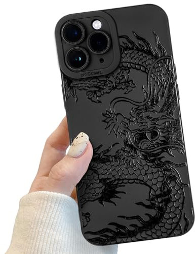 Black Dragon Phone Case for iPhone 11 Pro Max, Black Cute Dragon Pattern for Women Girls, Soft TPU Slim Profile Shockproof Protective Phone Case for iPhone 11 Pro Max