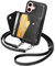 LUCKYCOIN Crossbody Wallet Phone Case with Adjustable Neck Strap for iPhone 16 6.1 in,Mobile Phone Crossbody Lanyard Cases for Women,Stylish Premium Genuine Leather Phone Purse Covers Black