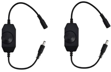 2Pcs LED Dimmer Switch, DC 12V-24V LED Light Switch LED Strip Dimmer LED Rope Light Dimmer Switch PWM Rotary Dimmer Controller Inline Dimmer Switch