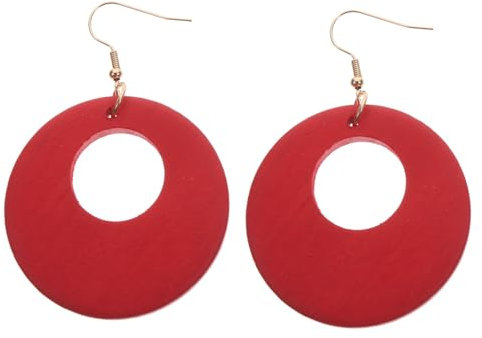 GALPADA Holzohrringe Runde Baumelnde Ohrringe Aus Holz Für Damen Leicht Verschleißfest Party Festtagsschmuck