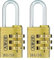 ABUS Zahlenschloss 165/20 - Vorhängeschloss aus Messing - mit individuell einstellbarem Zahlencode - Kofferschloss/Spindschloss - ABUS-Sicherheitslevel 3 (Packung mit 2)