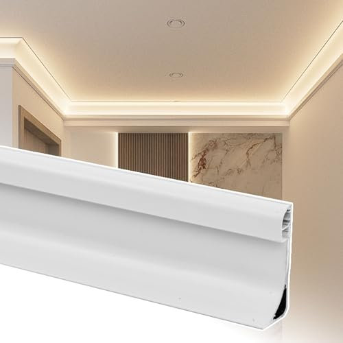 Générique Profilé d'angle pour Bande Lumineuse LED en Aluminium, 5,5 m, Blanc, Compatible avec Les Faux plafonds.