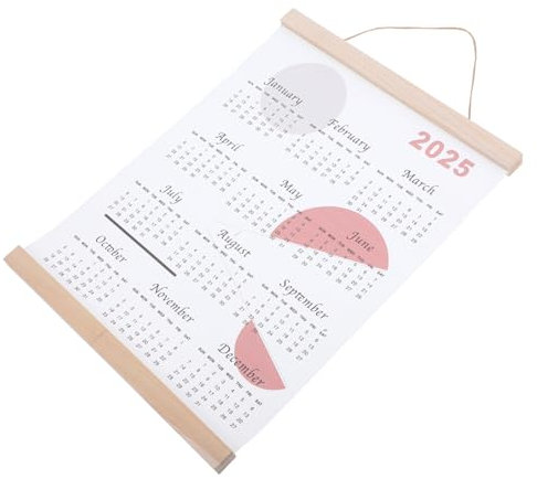HOMSFOU 2025 Öl- -Kalender Familienkalender Bürokalender Monatlicher Kalender Wandkalender Jahreskalender Kalenderwand Kalenderhalter für die Wand Holz