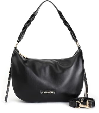 CAFèNOIR - Tasche Mit Seitentaschen Und Gewebten Griffen, Für Frauen, Farbe Schwarz, Größe Einheitsgröße