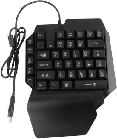NUOBESTY Rgb Backlit Left Hand Mechanical Gaming Keyboard Compact Single Hand Keypad for Home and Phone Use Lightweight Plug and Play Design with Clear Backlight Portable Black Wired