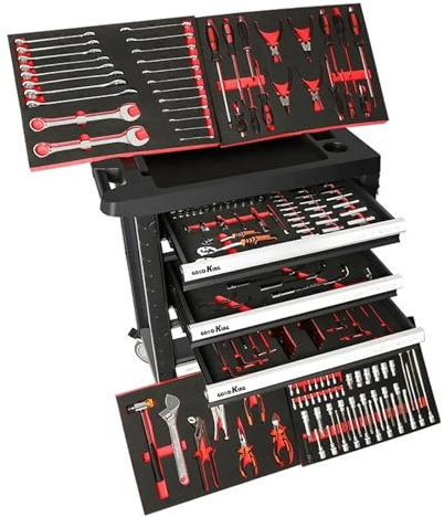 234-teiliger Werkzeugwagen Tool Professional Werkzeugschrank mit 7 Schubladen for die Kfz-Wartung