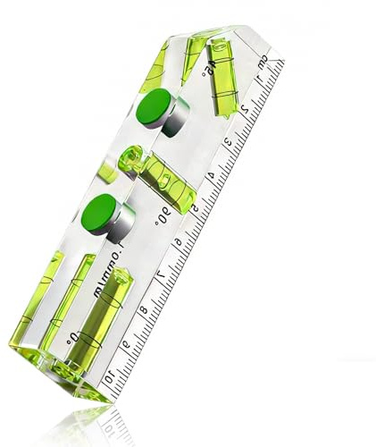 Uadme Magnetic Spirit Level, Mini, 45/90/180° Transparent | Acrylic Material, High Visibility Bubble, Pocket Size, for Picture Hanging, Machinist, Construction, Dad's Gift