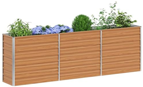 vidaXL Hochbeet Hellbraun 240 x 40 x 77 cm Verzinkter Stahl