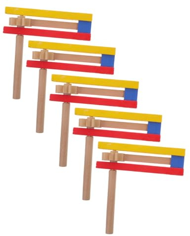5 Stück Holz Drehratsche Handliche Geräuschratsche