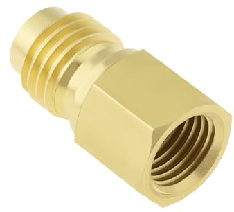 YINETTECH Adaptateur de Tuyau en Laiton pour Pompe à Vide R1234YF 1/2 ACME LH Mâle 1/4 SAE Femelle pour R-12 R-134a R-1234yF Adaptateurs 1/2 Pouce