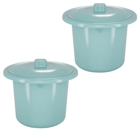 Lot de 2 avec Couvercle, Plastique Épais, Urinoir pour Garçon et Filles | Intérieur Lisse, Léger et Portable, Usage Maison ou Voyage, Coloris Vert Clair Couleur Aléatoire