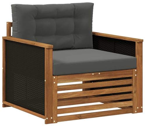 vidaXL Outdoor Mittelsofa Natur, Gartenmöbel, modernes Outdoor-Sofa, modulare Lounge, Elegante Terrassen-Sitze