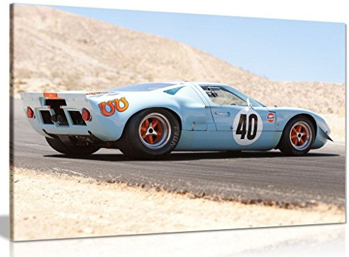 Panther Print Kunstdruck auf Leinwand, Motiv: Ford Gt40 Gulf Oil Le Mans 1968 (45,7 x 30,5 cm)