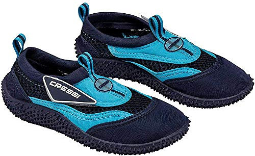 Cressi Coral Jr - Kinder Badeschuhe für Pool und Strand, Mehrfarbig (Blau/Hellblau), 34 EU