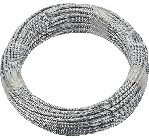 Ruck-Zuck 190382 Cable de Acero galvanizado | 4 mm | Longitud 20 m | 6 x 7 Hilos