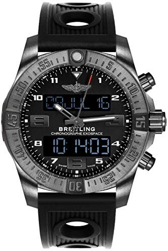 Breitling Exospace B55 Herren-Armbanduhr aus schwarzem Titan mit schwarzem Ocean Racer Gummiband, Armband