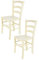 t m c s Tommychairs - 2er Set Stühle Venice für Küche und Esszimmer, robuste Struktur aus lackiertem Buchenholz in Anilinfabre Weiss und Sitzfläche aus Holz