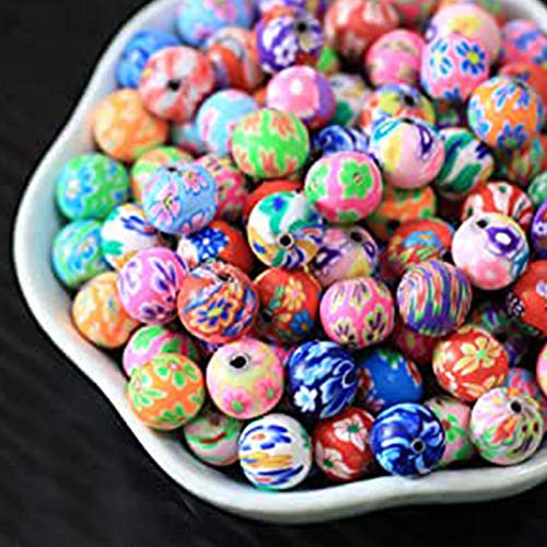 DAHI Perlen zum auffädeln ca.150 pcs Kugel Blumen runde perlen bastelnperlen zum auffädeln gemischte farbe (10x10mm)