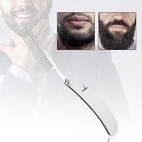 Lisseur de barbe pour hommes, lisseur de barbe en acier inoxydable lisse pour portefeuille de poche de chemise