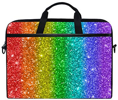 BKEOY Laptop Bag Rainbow Glitter Star Pattern Laptop Case Sleeve 13 in to 15.6 in