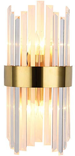 FREEDL LED Kristall Wandleuchten Innen Modern Wandleuchte Schlafzimmer Gold Wand Nachttischlampe Landhausstil Hotel Wohnzimmer Wandbeleuchtung E14 Flurbeleuchtung Wand