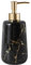 FülleMore Keramik Seifenspender 350ml nachfüllbar Lotionspender Gold Marmor Optik Handseifenspender Küche Badzimmer Pumpseifenspender Waschbecken Flüssigseifenspender Spülmittelspender (Schwarz)
