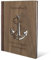 Stammbuch Gravur individuell Nussbaum Holz Cover lasergeschnitten mit Echtleder Rücken und Extras DIN A4 (240 x 310 mm) - Anker