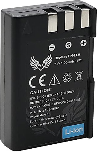 SK Nikon EN-EL9 Battery 1100 mAh for Nikon DSLR D40 D40A D40C D40X D60 / Nikon D3000 D5000 /// EN-EL9a EN-EL9e