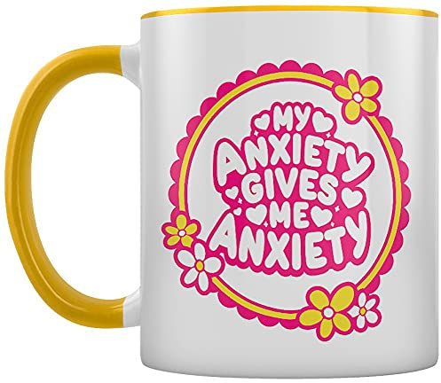 Grindstore My Anxiety Gives Me Anxiety Inner 2-Tone Tazza Giallo