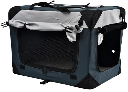 Dehner Lieblinge Transporttasche Brian für Hund oder Katze, ca. 91 x 60 x 58 cm, Polyester/Kuntstoff, grau