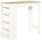 HOMCOM Bar Table Coffee Table Kitchen Dining Table with 4-Tier Storage Shelf for Kitchen, Dining Room, Living Room, Natural