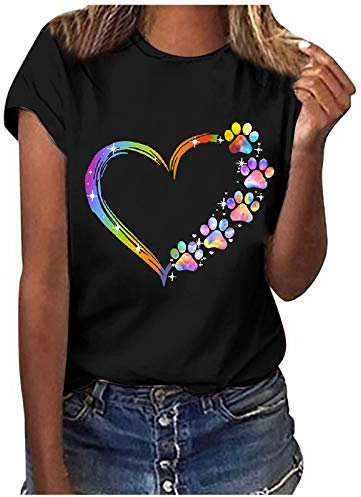 Funny Sunflower T-Shirt - Women's Casual Graphic Print Short Sleeves Round Neck Loose Crewneck Top