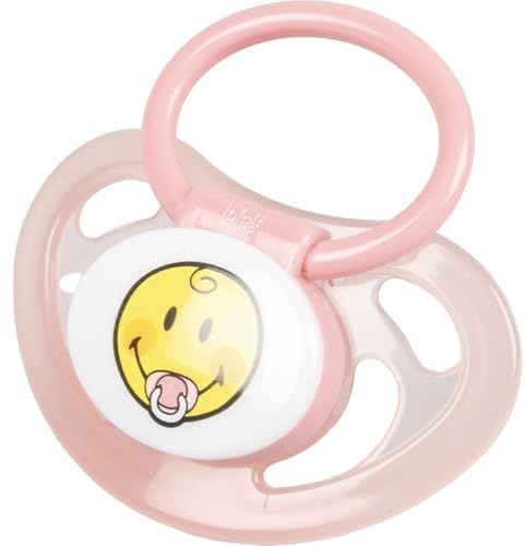 Smiley Girl M6 Pinker kieferorthopädischer Schnuller — sicherer Schnuller aus weichem Silikon, ergonomisches und kieferorthopädisches Design für neugeborene Mädchen, fördert die natürliche