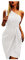 LLUO Abito da ballo da donna, estivo, elegante, da sera, lunghezza al ginocchio, per feste, cocktail, da sera, bianco, XXL
