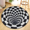 Hillylolly Vortex Teppich 3D, Visual Illusion Vortex Rutschfester Rund, Rug, Carpet (C)