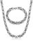Roheafer Königskette Silber Herren Edelstahl 8mm Breite Halskette und Armband Set Dicke Schwere Bracelet Armkette Kette für Herren Länge 50-70cm