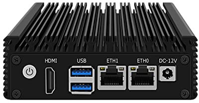 HUNSN Micro Firewall Appliance, Mini PC, pFsense, Mikrotik, OPNsense, Untangle, VPN, Router PC, Intel Celeron N3050, RJ13, AES-NI, 2 x Realtek RTL8111H LAN, HDMI, 2 x USB3.0, 4G RAM, 32G SSD
