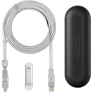 Rolling Square, inCharge XL 300 cm, Cavo USB Type-c, Cavo Universale Cellulare, Regalo Uomo, Caricatore Universale Cellulare 6 in 1, Gadget Tecnologico, Bianco, Cavo Lightning da 100W