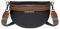 A-QMZL Umhängetasche Damen Klein Crossbody Bag Damen Breiter Gurt Bauchtasche Leder Geldbörse Mode Bauchtasche Umhängetasche Abnehmbar Schultergurt (schwarz)