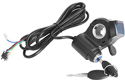 Agatige Electric Scooter Thumb Throttle Display, 12V-99V E-Bike Throttle Control Switch, LCD Display Digital Battery Voltage Power Switch with Key Lock for E-Scooter Electric