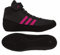 adidas Men's HVC Wrestling Shoe, Black/Charcoal/Hot Pink, 11.5