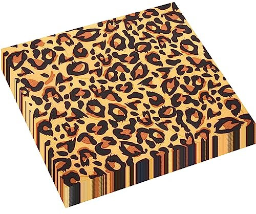 20 Pieces Safari Leopard Print Napkins Leopard Party Napkins Jungle Safari Animal Texture Tableware Dinner Napkins for Kids Birthday Baby Shower Zoo Jungle Safari Themed Party Decorations