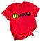 Zumba Sport T-Shirt locker geschnitten Frauen Bluse mit Rundhalsausschnitt Muster T-Shirt Kurze Ärmel rot Tanz Fitness Kleidung Sport